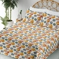 thumbnail image 3 of Ambesonne Space Fitted & Flat Sheet with Shams 4 Pcs Set, Galaxy Milky Way Stars Print, Calking, Orange Multicolor, 3 of 5