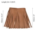 thumbnail image 2 of Unique Bargains 2 Yards 6 Inch Faux Leather Fringe Trim Tassel Fringe for Sewing, Brown, 2 of 6