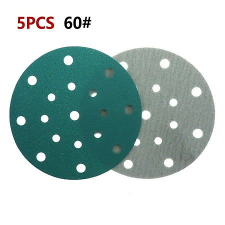 

6Inch 17Hole Sanding Discs Hook&Loop Wet Dry Pet Film Green Sandpaper Polishing