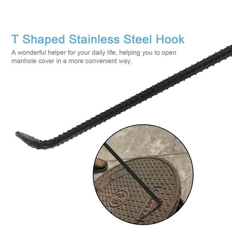 2 Pcs Manhole Cover Hook Tool Heavy Duty Hooks for Hanging Blackl Blackc  Lifter Lid