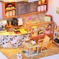 thumbnail image 4 of Milaget gamchiano DIY Dollhouse Handcrafted Creative Cafe Time Cake Shop LED Light Dolls, 4 of 9