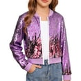 thumbnail image 2 of YunPes Boys Girls Glitter Sequin Jacket Teen Zip Up Sparkly Lightweight Stage Coat Birthday Party Winter Funny Outwear, 2 of 7