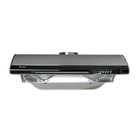 Chef 30” C190 Under Cabinet Range Hood | Slim Stainless-Steel Design | 3 Speed Setting with 750 CFM | Top and Rear Venting Available | Includes Incandescent