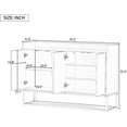 thumbnail image 2 of Modern Sideboard Buffet Table with 4 Doors and Metal Base, Buffet Cabinet Entryway Cupboard for Hallway Living Room, White+old Gold, 2 of 6