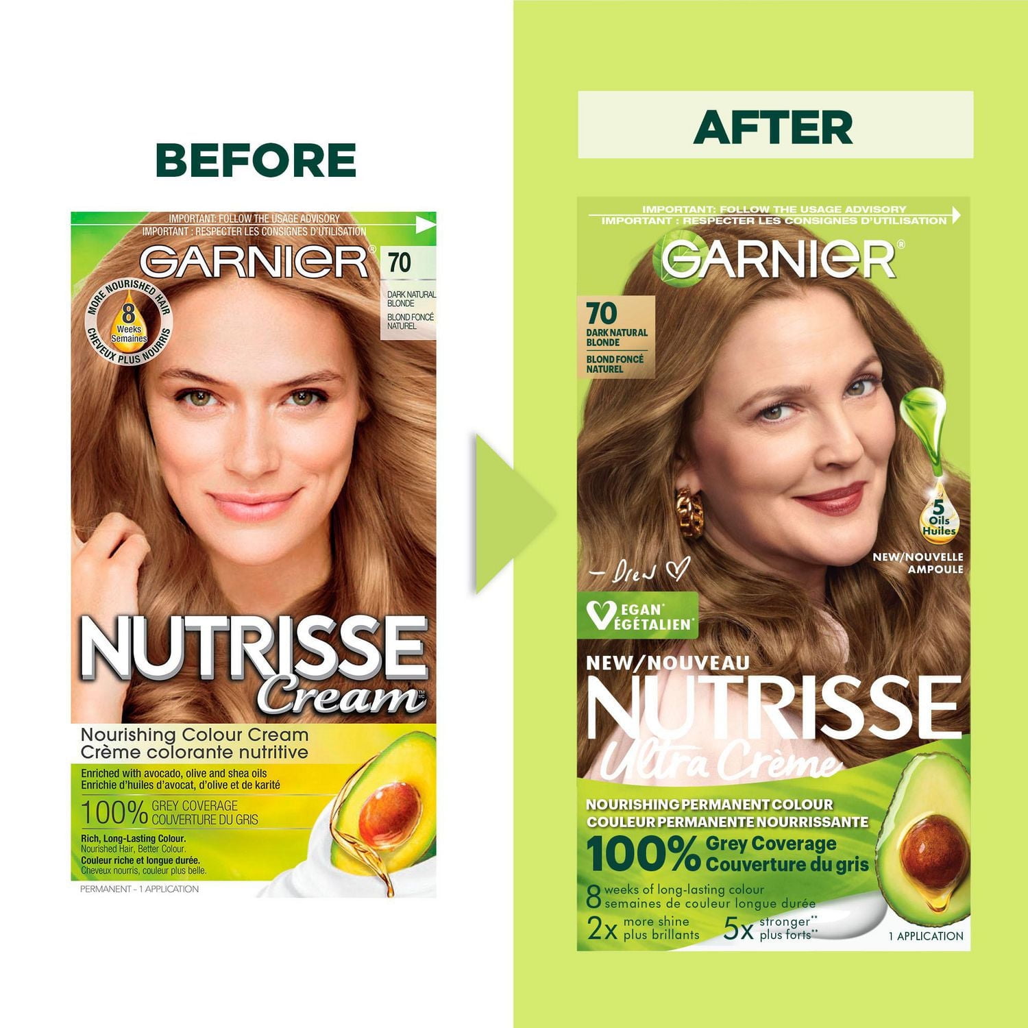 Garnier Nutrisse Ultra Crème, Permanent Hair Dye, Long-Lasting,1 unit