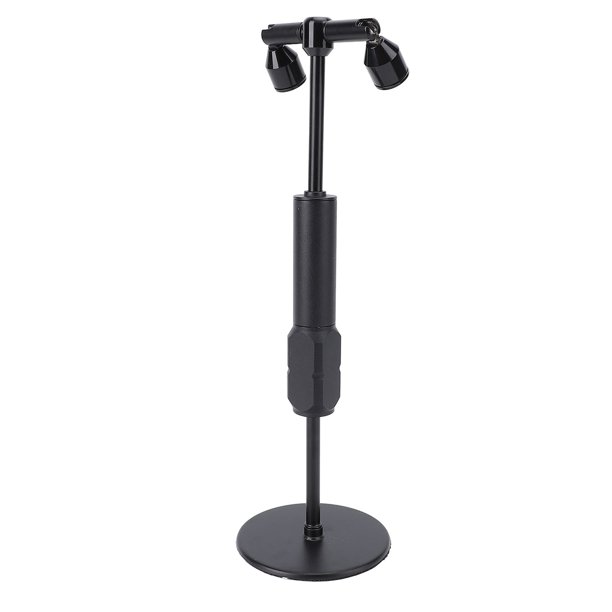 Lámpara De Mesa Inalámbrica LED, Diseño De Doble Luces, Luz Amarilla Cálida, Batería Recargable De 800 MAh, Compacto Portátil, Hierro, Negro Para Dormitorio, Bar,