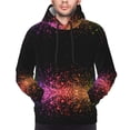 thumbnail image 4 of KLL Colorful Sparkling Print Mens Hoodie Long Sleeve Casual Pullover Hooded Sweatshirt Fashion Drawstring Hoodies with Pocket-4X-Large, 4 of 6