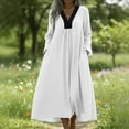 thumbnail image 2 of Vestido de Verano Casual de las Mujeres sin Mangas Gradual Vestido Largo con Cuello en V, Maxi Suelto Fluido para la Playa Y el Uso de Vacaciones, 2 of 8