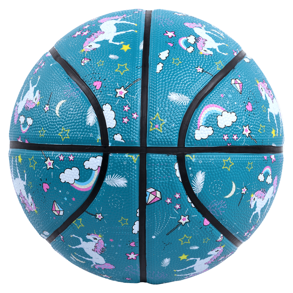 Sterling Athletics Teal Unicorn Superior Grip Indoor/Outdoor Basketball (Size 5 Junior & Youth 27.5" Circ.)
