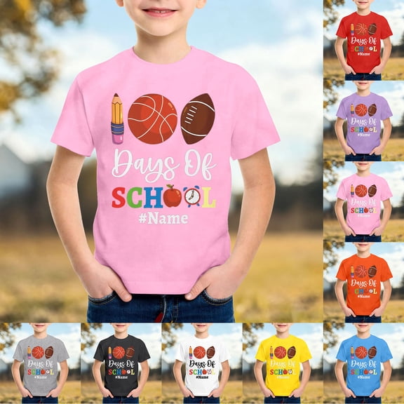 ibiyuan 100 Days Of School Shirt Toddler Kindergarten Shirts Girls Happy 100th Day Of School Celebration Gifts Tops