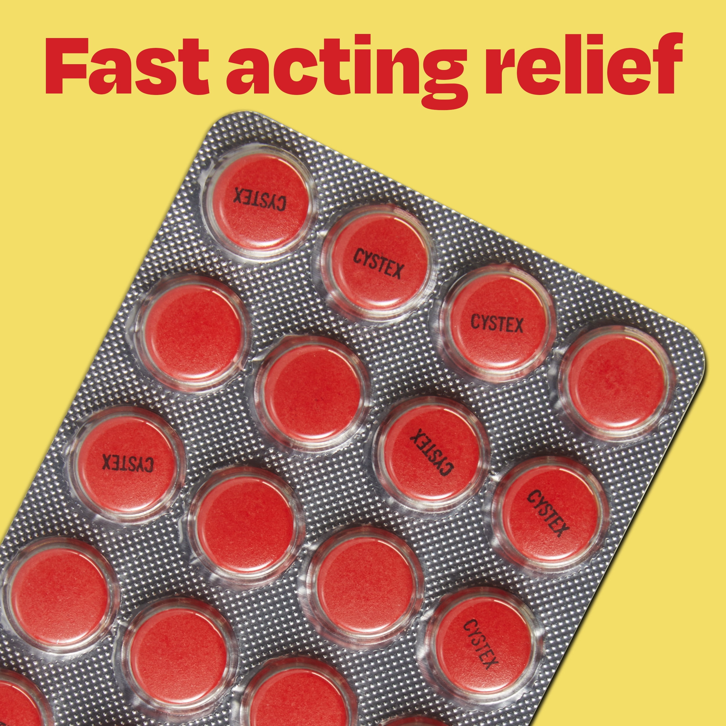 Cystex Dual Action Relief, Helps Slow UTI Bacteria Growth & Provide General Pain Relief, 48 Tablets