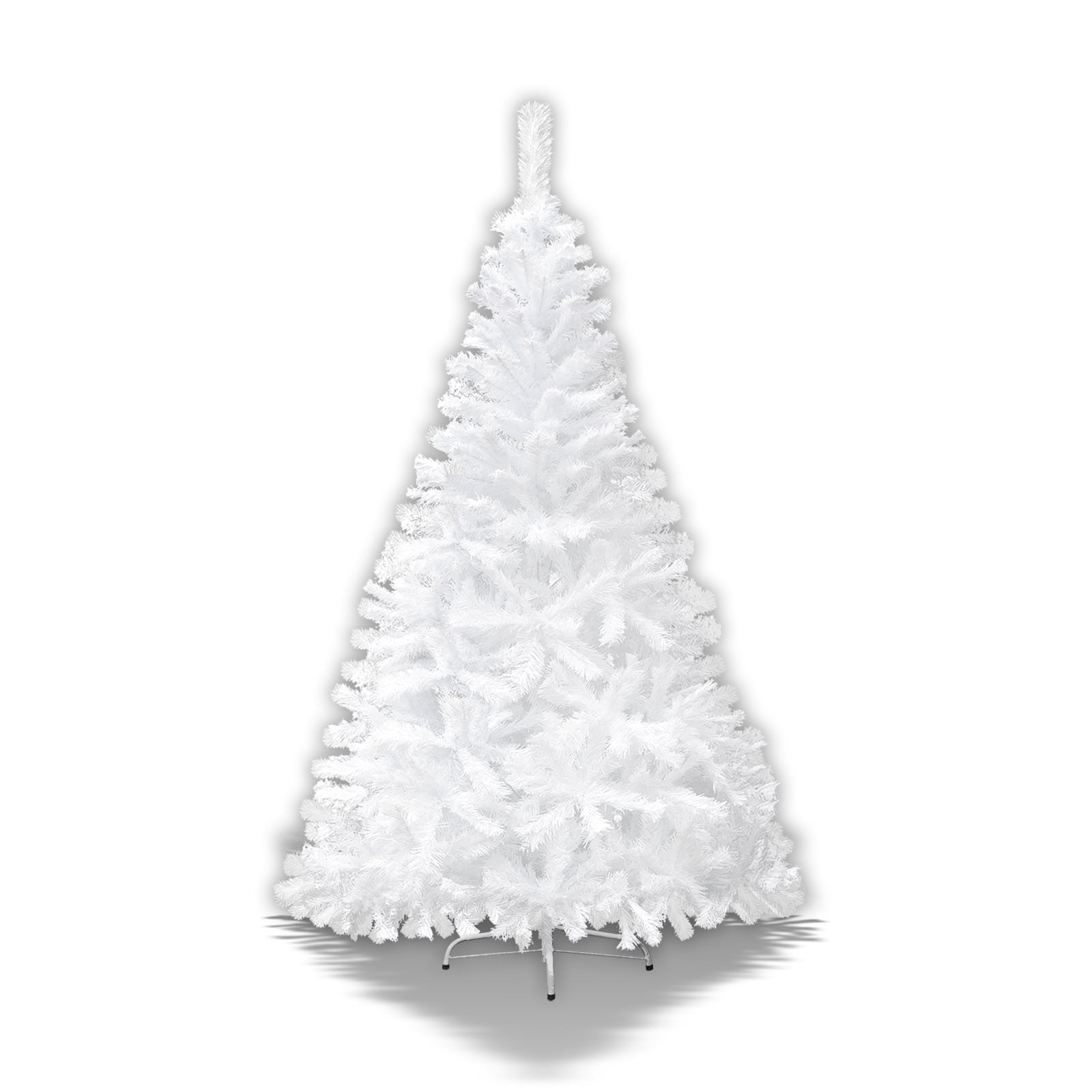 Sunrise 4 Sizes Artificial Christmas Tree w/Metal Stand,Easy Assembly, White (6 Ft)