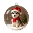 thumbnail image 2 of Christmas Tree Ornament | Miniature Snow Globe with Santa Animals | Transparent Crystal Ball Decoration for Holiday Decor | Spherical Pendant Gift for Home and Office, 2 of 6