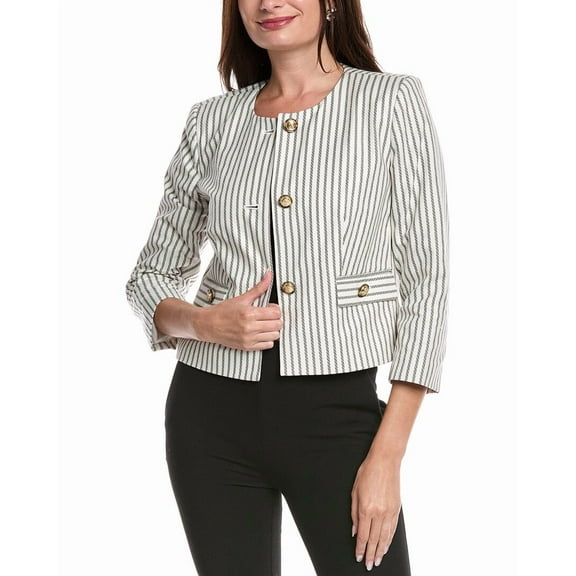 T Tahari womens  Cropped Jacket, 12, White