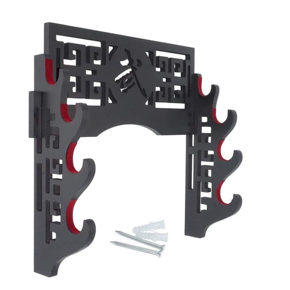 Sword Holder Wall Mount Sword Stand Japanese Samurai Sword Display Rack Hanger and Standard - 4-Tier