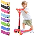 thumbnail image 1 of Monopatin Scooter para Niños de 2 a 5 Años Hurtle, 3 Ruedas con Luces LED, Mini Kickboard con Freno, Manillar Ajustable de 63 cm a 71 cm, Antideslizante, Patin del Diablo, Rojo, 1 of 7