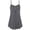 Gray, variant on Women Sleeveless Spaghetti Strap Double Breasted V Neck Tank Top Plus Size Casual Comfy Beach Vacation Cocktail Party Club Night Out Dressy Tops, Blue M