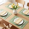 thumbnail image 2 of Placemats Set of 4 Waterproof Placemats for Kitchen Dining Table Decor Heat Resistant  Table Mat Malachite Green 17.7x11.8inch, 2 of 6