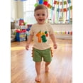thumbnail image 6 of BemeyourBBs Baby Boy First Birthday Outfit 1st Birthday One Years Old Summer Clothes Letter Balloon Dinosaur Embroidery Short Sleeve T-Shirts and Pocket Shorts 2Pcs Set, 6 of 9