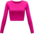 thumbnail image 1 of GHSDFBB Women's Basic Round Neck Long Sleeve Crop Top, 1 of 2