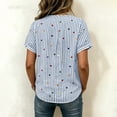 thumbnail image 6 of cocolona Womens Summer Striped Printed Tops Short Sleeve V Neck Loose Shirts Casual Pullover Blouses, 6 of 7