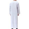 thumbnail image 6 of QUINDOS T Shirts for Men,Mens Fall And Winter Fashion Casual Muslim Robe Arab Middle Robe Long Style Long Sleeve Embroidered St ing Neck Pocket Long Robe Loose Outdoor Tee Shirts, 6 of 8