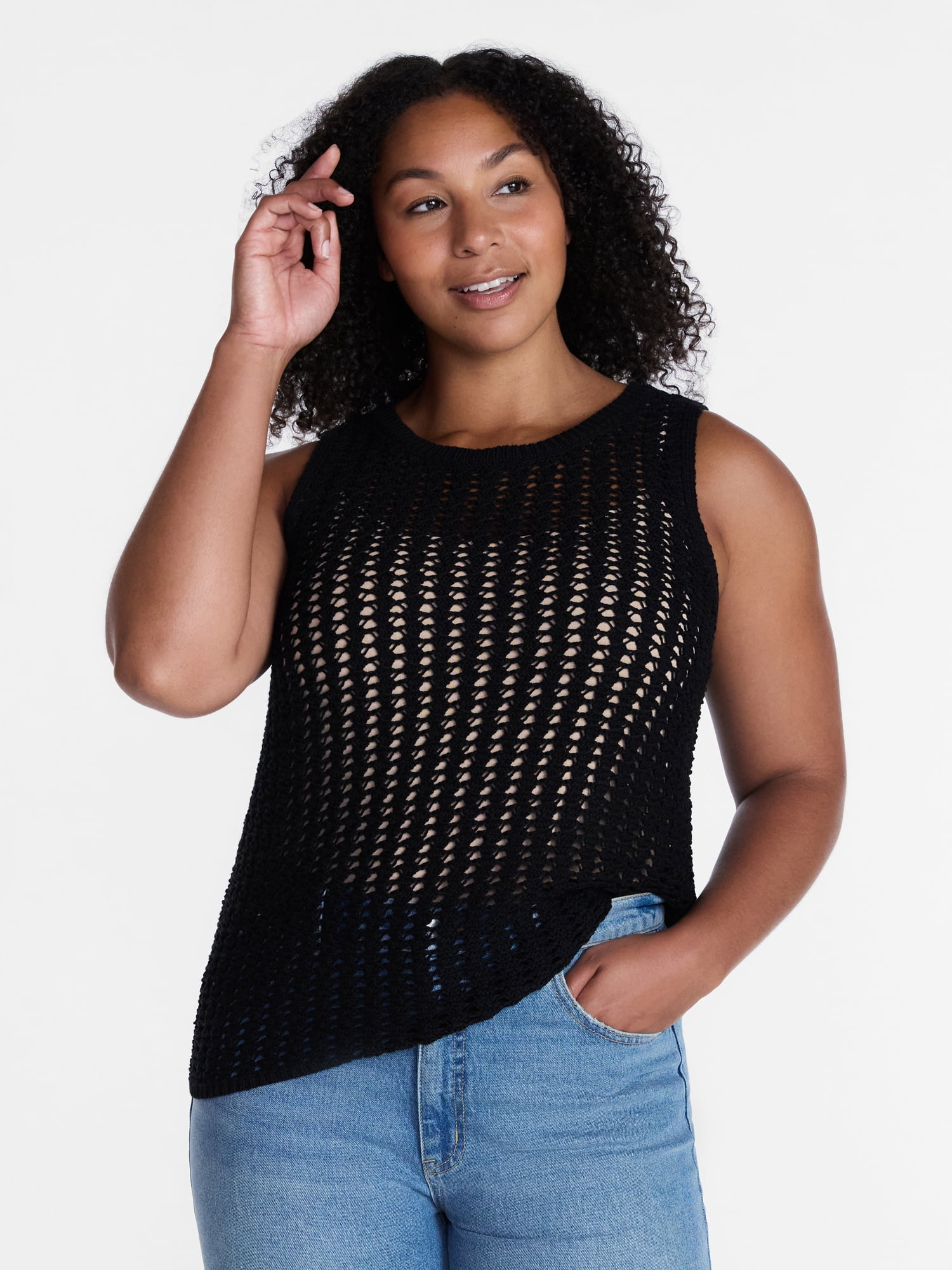 Time and Tru Women's Sweater Tank Top, Sizes XS-XXXL