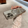 thumbnail image 1 of Magsafe Plating Gradient Glitter Clear Case For iPhone 11 16 13 14 Pro Max 14 Plus Soft Silicone Magnetic Wireless Charge Cover silver For iPhone 15PRO, 1 of 6