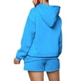 thumbnail image 6 of Arvbitana Women's Jogger Sets Long Sleeve Letter Print Hooded Sweatshirt + Elastic Waist Shorts 2Pcs Casual Outfits Ladies Activewear Streetwear, 6 of 7