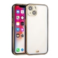 thumbnail image 6 of For Apple iPhone 14 (6.1") Golden Chrome Frame Transparent Hybrid with Lens Protector Shockproof Bumper Hard PC Back Phone Case Cover by Xpression - Gold Blue, 6 of 6
