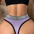 thumbnail image 3 of Aayomet Women's Bikini Underwears Diamond Color Matching Low Rise Underwear (Purple, XS), 3 of 5