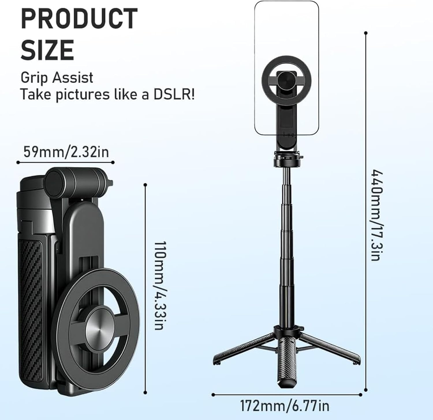 Magnetic Pocket Selfie Stick, 2026 New 4-in-1 Multifunctional 360° Rotation Magnetic Selfie Stick, Phone Tripod Stand with Wireless Remote, Extendable Detachable for Home, Travel, Vlogging