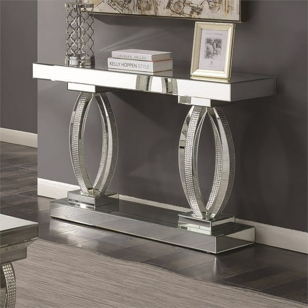 Coaster Avonlea Mirrored Accent Console Table in Silver