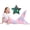 Star, variant on Kids Mermaid Tail Blanket, Glow in The Dark Flannel Mermaid Blanket with Glittering Stars and Rainbow Ombre Fish Scale Design - 17" x 39"