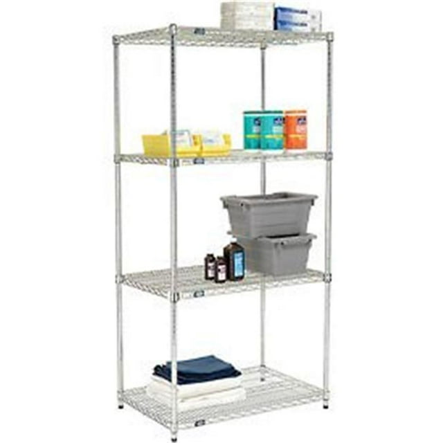 Nexel 24367AZ Poly-Z-Brite Étagère à Fil à Réglage Rapide & 44; Époxy Clair - 36 x 24 x 74 Po.