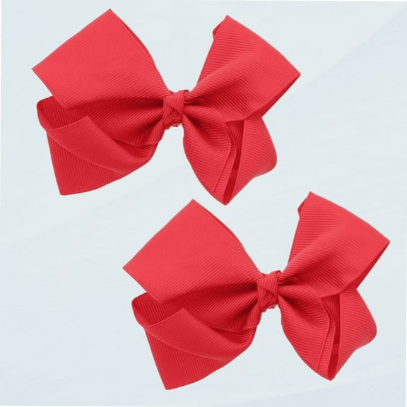 3 Inch Grosgrain Bow for Little Girls- Set of 2 (Red)