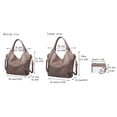 thumbnail image 4 of Bolso de mano ITSCOSY de piel sintética a la moda con hombros holgados, caqui, 4 of 7