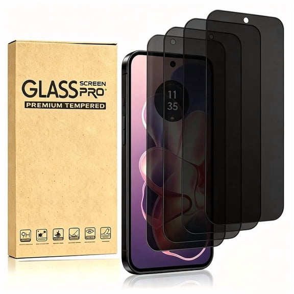 Hotpom 4-Pack Privacy Screen Protector for Moto G Play 2026, Anti-Spy & Anti-Glare, Easy Installation with Case Friendly Design