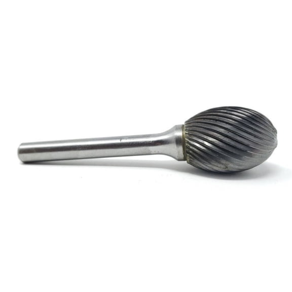 HELONGCO Single Cut Oval Shape 3/4" x 1" Carbide Burr Bit, SE7S, 1 Piece