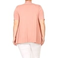 thumbnail image 4 of Women's Casual Open Front Short Sleeve Cardigan Lightweight Solid Layering Top Dusty Rose 1X, 4 of 6