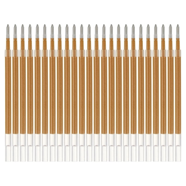 Uxcell 24 Pcs 0.5mm Punta Media Brillo Bolígrafo Tinta Recargas de Gel, Amarillo