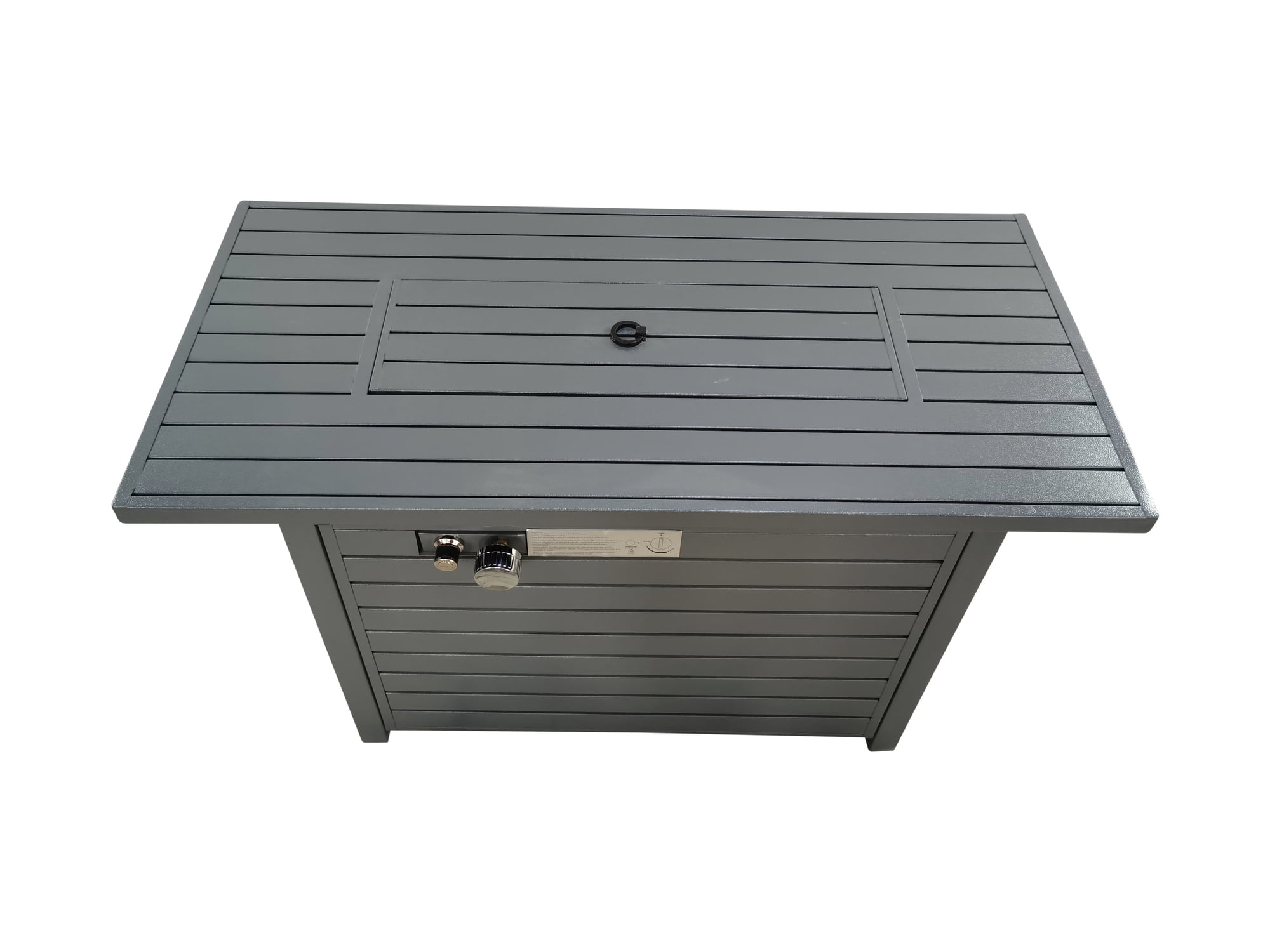 E-Western 11 Inch High Steel Propane Outdoor Fire Pit Table with Lid for Backyard Patio Garden Outdoor Heating