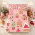 thumbnail image 4 of Manfei Gingerbread Queen Sheets Christmas Queen Sheet Sets, Black Red 4pcs (1 Flat Sheet, 1 Fitted Sheet and 2 Pillowcases), 4 of 6