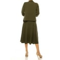 thumbnail image 4 of Women's Solid 2-Piece Set  Open Front Blazer and Matching Midi Aline Skirt, 4 of 8