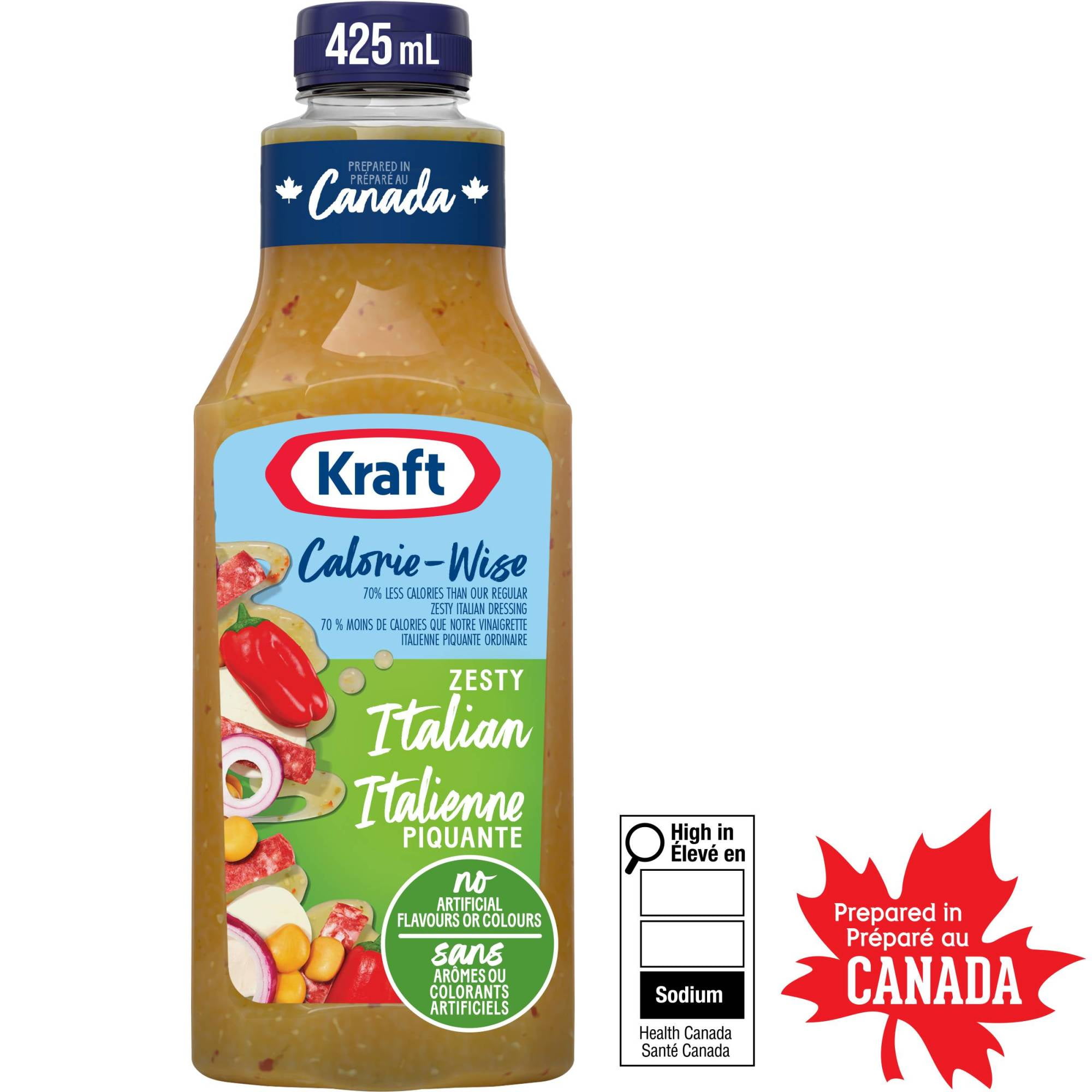 Kraft Calorie-Wise Zesty Italian Salad Dressing, 425 mL Bottle - Walmart.ca Kraft Calorie-Wise Zesty Italian Salad Dressing, 425 mL Bottle - Walmart.ca