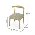 thumbnail image 4 of GDF Studio Mid-Century 7-Piece Dining Set with 80.38" Rectangle Table and Upholstered Chairs, Solid Wood Frame, Natural, 4 of 17