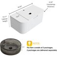 thumbnail image 2 of 36 inch Floating Bathroom Vanity with Sink, Modern Bathroom Cabinet with Round Transparent Black Glass Basin and Marble Top, Large Storage Drawer, Soft-Close Design, Pre-Assembled, White, 2 of 7