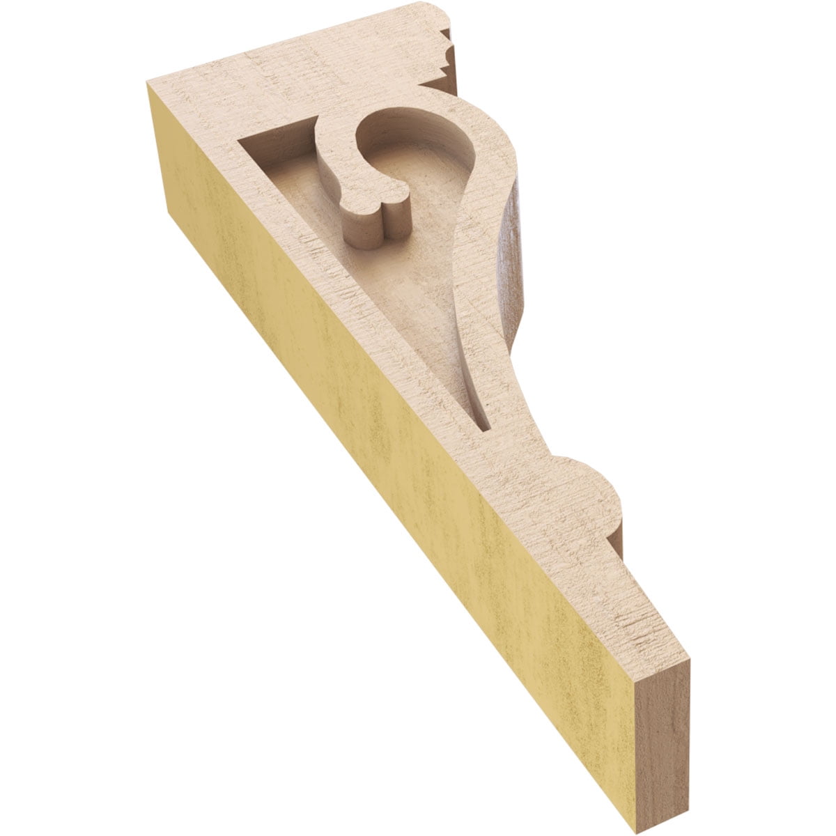 2"W x 4"D x 12"H Thin Mayflower Rough Cedar Woodgrain TimberThane Corbel, Primed Tan