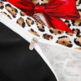 thumbnail image 4 of Castle Fairy Baseball Sport Twin Duvet Cover, Ribbon Bow Leopard Print Twin Bedding, Brown Red White,Black Reversible,2pcs,1 Duvet Cover and 1 Pillowcase, 4 of 6