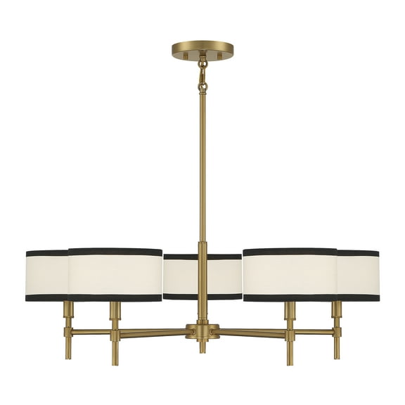 Trade Winds Andrew 5-Light Chandelier in Natural Brass